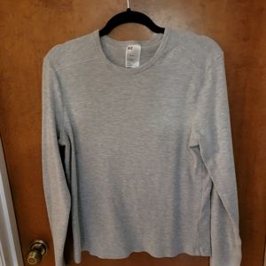 H&M LIGHT GREY WAFFLE/LONG JOHN STYLE LONG SLEEVE SHIRT,LARGE (runs small